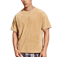 OEM New Design Short Sleeve High Quality Custom Men Bulk Plain Ribbed Corduroy T-Shirt