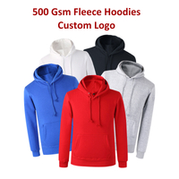 500 Gsm Premium-huppari Design Custom Fleece -huppari Unisex-vaatevalmistajien hupparit tukkumyyntiin