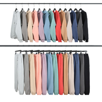 Niestandardowe logo Dwuczęściowe garnitury Jednolity kolor Zwykły męski dres Zestaw bluzy unisex