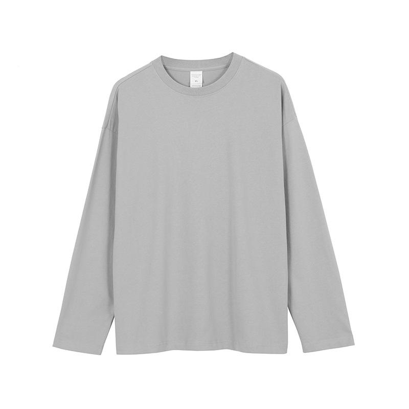 Engros Bulk Blank Plain Custom Printing Brodert Preget Grafisk Oversized T-skjorter med lange armer T-skjorte Unisex T-skjorter