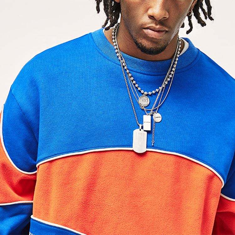 OEM Manufacturer Contrast Color New Street Style Printing Crewneck Sweatshirt Men's Coats