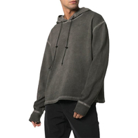 Custom Relaxed Fit Men's Washed Vintage Pullover Street Wear Sweatshirt Hoodie
