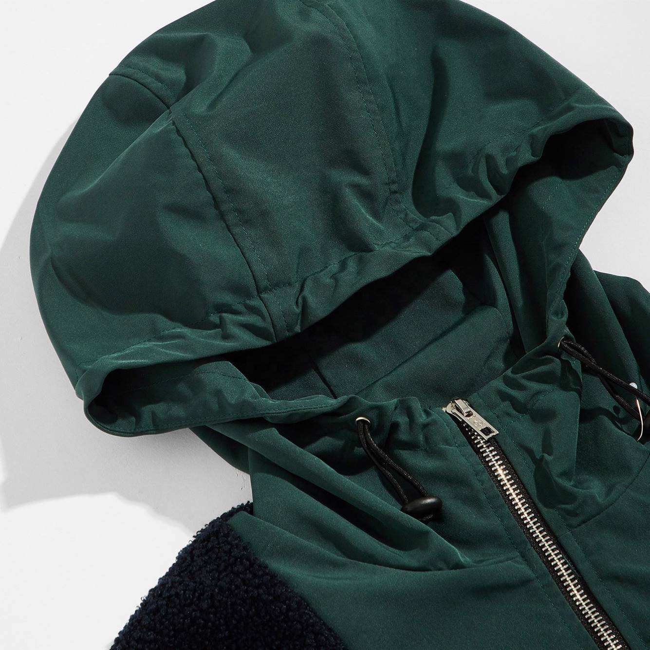 OEM Manufacturer Custom Men's Clothing Fleece Cotton Half Zipper Patchwork Hoodies Pullover Sweatshirt With Big Cargo Pockets