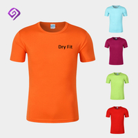 Grossist 100% polyester Dry Fit Mesh Vanlig T-shirt med anpassad logotyp för sport