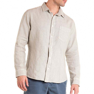 OEM-fabrikant Heren Hoge kwaliteit comfortabel effen linnen overhemd met knopen en lange mouwen