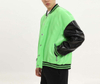 Oem Manufacturer Custom Men's Color Block Faux Leather Bomber Baseball Jacket