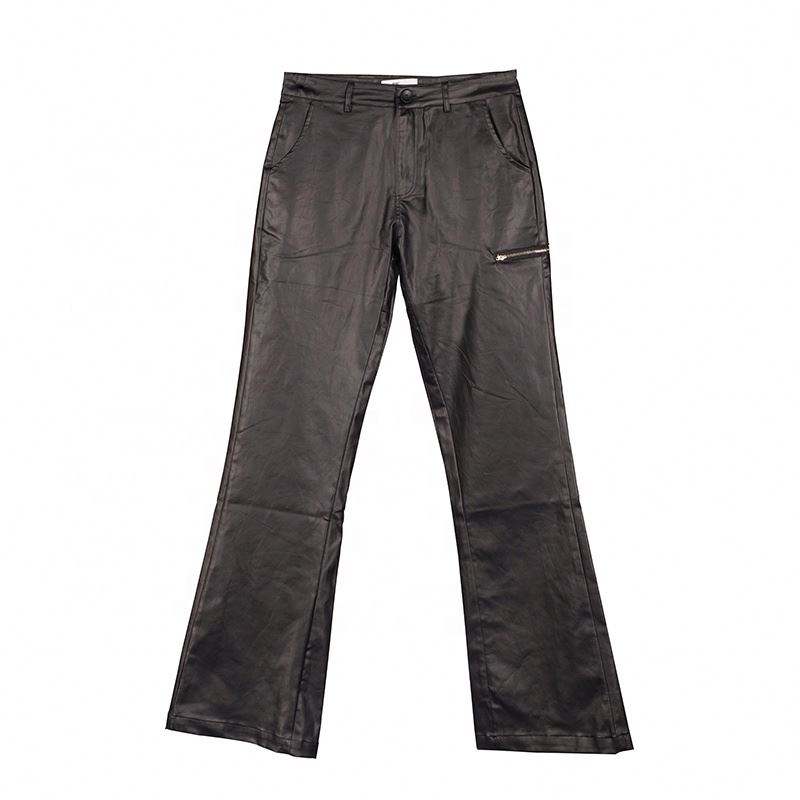OEM Manufacturer Factory High Quality Customized All Kinds Of Leather Casual Trousers Men's Flared Pants Hot Selling Styles