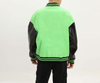 Oem Manufacturer Custom Men's Color Block Faux Leather Bomber Baseball Jacket