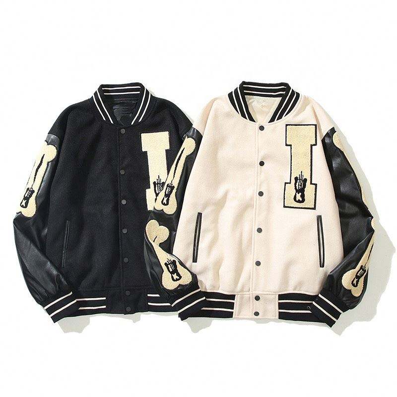 OEM Manufacturer Wholesale Custom Winter Bomber Loose Long Sleeve Casual Urban Wear Baseball Leather Men'ss Coats Jacket