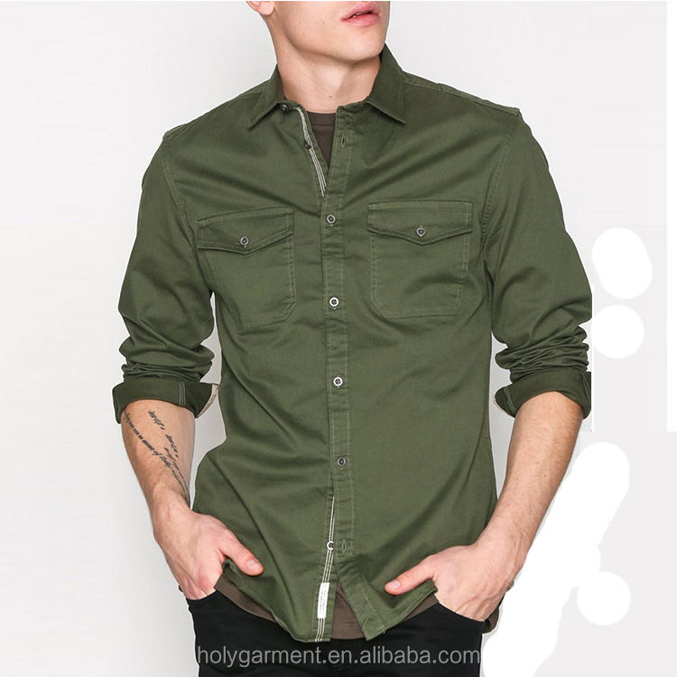 OEM Manufacturer Custom Solid Color Sublimation Shirts Single Breasted Long Sleeve Mens Casual Shirts