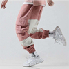 OEM Manufacturer Casual Good Quality Cotton Blank Color Block Mens Baggy Tapered Cargo Track Pants With Side Pockets