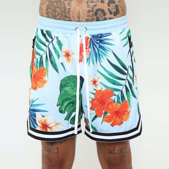 Oem Wholesale Elastic Drawstring Waist Men Basketball Shorts