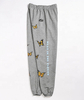 OEM Manufacturer All Over Butterfly Matching Jogger Pant Grey Fleece Side Logo Sweat Custom Pant