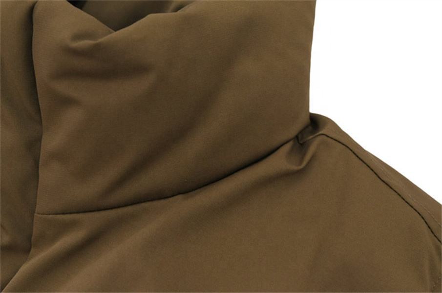Oem Manufacturer Custom Logo Fashion Winter Sleeveless Turtleneck Quilted Down Mans Puffer Padded Vest Solid Color Cargo Jacket