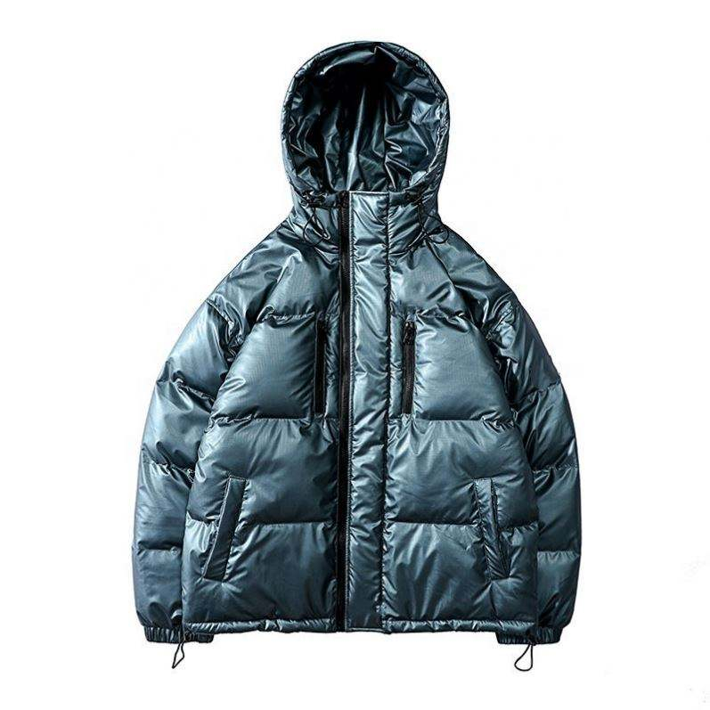 OEM Manufacturer Custom Men's Down Pure Color Simple Hooded Cotton Coat Jacket