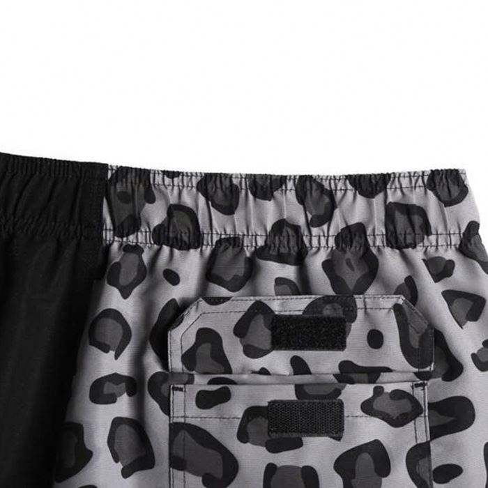 Custom Logo Mens Summer Swim Shorts Color Block Leopard Printed Men Swimwear Shorts