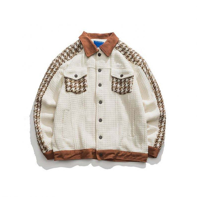 OEM Manufacturer Customize Logo Outdoor Loose Clashing Colors Stitching Cargo Coat Casual Jacket