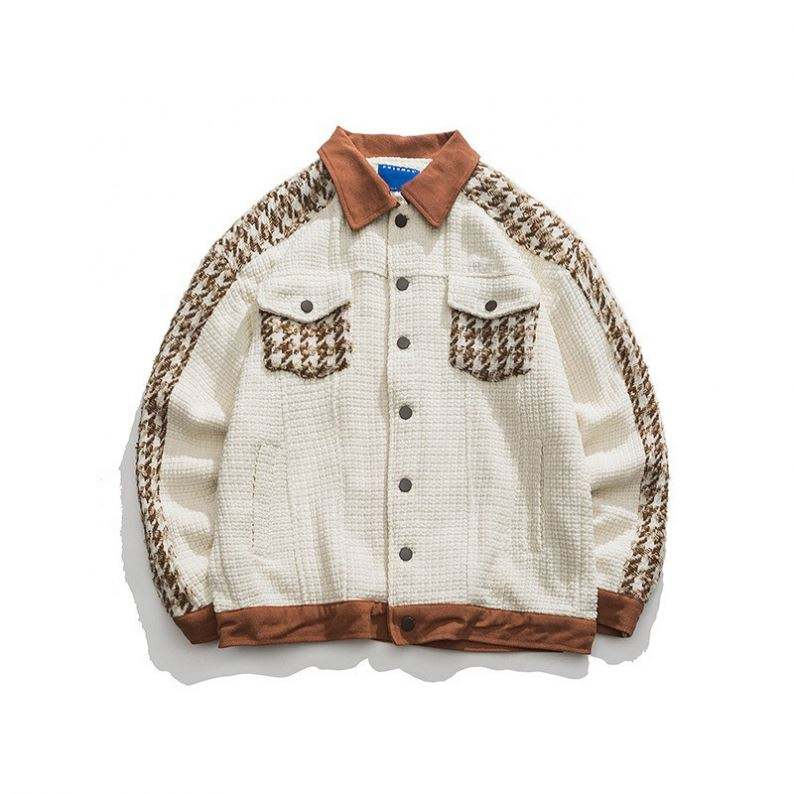 OEM Manufacturer Customize Logo Outdoor Loose Clashing Colors Stitching Cargo Coat Casual Jacket