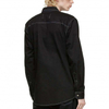 OEM Manufacturer Custom High Quality Long Sleeve Contrast Stitching Black Denim Shirt For Men