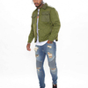 Wholesale Men Jackets Winter Snap Button Closure Front Army Green Men's Quilted Jackets