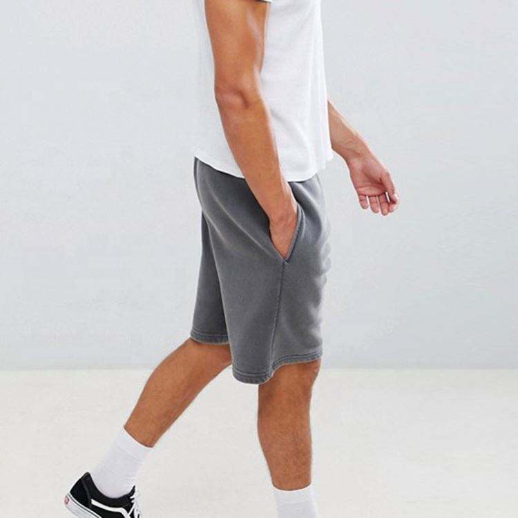 OEM Cotton Polyester Vintage Wash Men Running Sweat Shorts