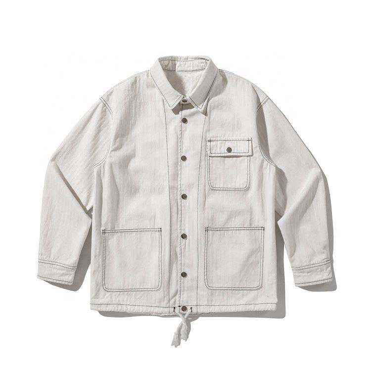 Oem Manufacturer Custom Fashion Men'ss Solid Color Base Line Pocket Plus Size High Quality Service Jacket