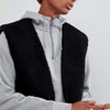 Custom Your Own Logo Sleeveless Black Fleece Jacket Men