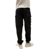 Unisex Style Cargo Pants Black Slim Fit Mens Pants Buckle Fasten Elastic Waist Cargo Pants With Removeable Leg