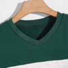 Color Block V Neck Short Sleeve Drop Shoulder Men Stylish Summer Tshirts