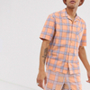 Fabricante de OEM Camisa de verão e shorts definidos para homens xadrez de manga curta