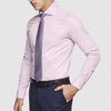 OEM Manufacturer New Fashion Style Mens Dress Shirt Long Sleeve Slim Fit Pink Dobby Shirt