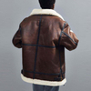 Mens Clothing Bomber Jacket Genuine Distressed Leather Sheepskin Lining Winter Parka Coat