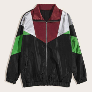 Vente en vrac Hot Strewear Color Block Zip Openter des hommes Veste de brise-vent
