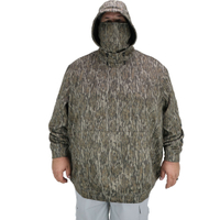 OEM Manufacturer Custom Logo 100% Poly Bonded Microfleece Mossy Camo Face Cover Men Fishing Hoodie