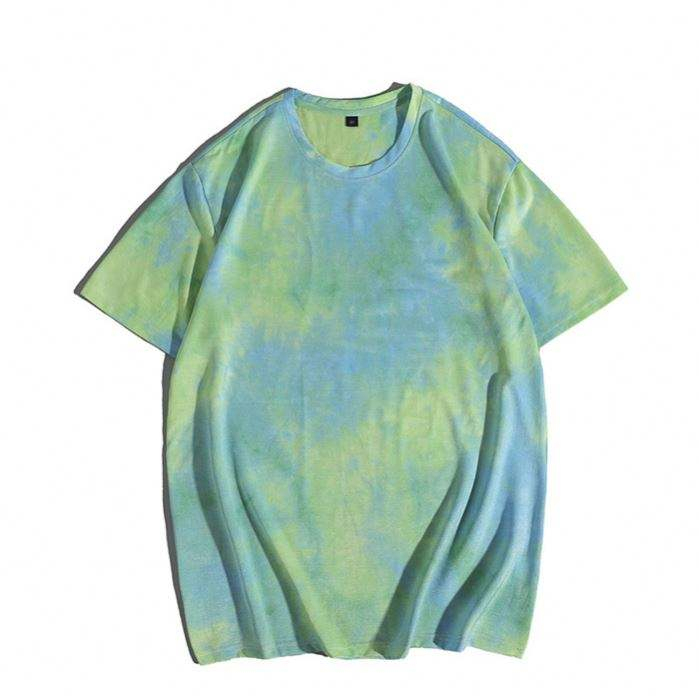 Oem Factory Custom Hip Hop T Shirt Summer Short Sleeve Men Round Neck Tie Dye Unisex T Shirt