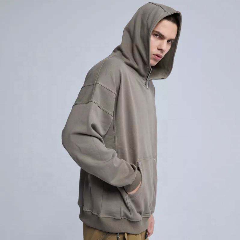 OEM Manufacturer Custom Half Zipper Pullover Oversize Hoodie Men's Clothing