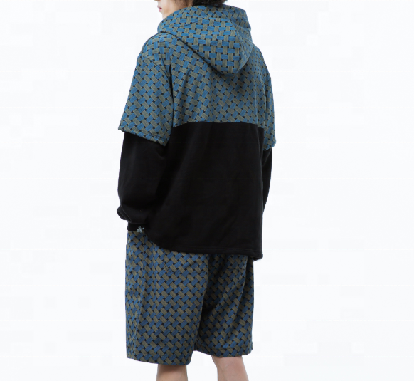 OEM Manufacturer Customized Plaid Patchwork Casual Custom Sweatshirt Plus Size Hoodies Men Hoodies