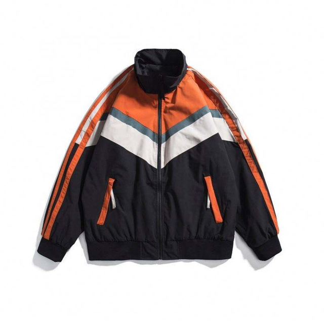 Oem Manufacturer Custom Men'ss Plus Size Fashion Contrast Stitching Stand Collar Casual Jacket