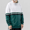 OEM Manufacturer 2022 Stand Collar Cotton Half Zip Sweatshirts Color Block Fashion Pullover Hip Hop Sweatshirts Men