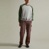 OEM Manufacturer Custom Men Crew Neck Color Block Sweatshirt Ribbed Cuffs Raglan Sleeve Split Color Sweatshirt