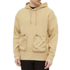 OEM Manufacturer Custom Fashion Men 100% Cotton French Terry Hoodie With 3D Cargo Pockets Double Layer Hood
