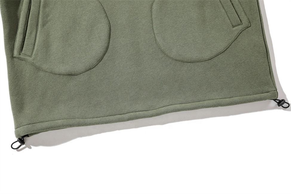 OEM Manufacturer Custom Men's Coats Printed Hoodie Solid Color Personality Pocket Zipper Half Open Top