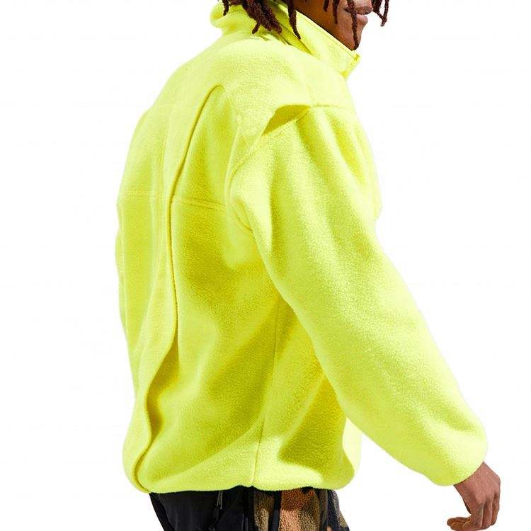 OEM Manufacturer Custom Stylish Hip Hop Yellow Mens Fleece Long Sleeve Crew Neck Sweatshirt With Chest Cargo Pocket