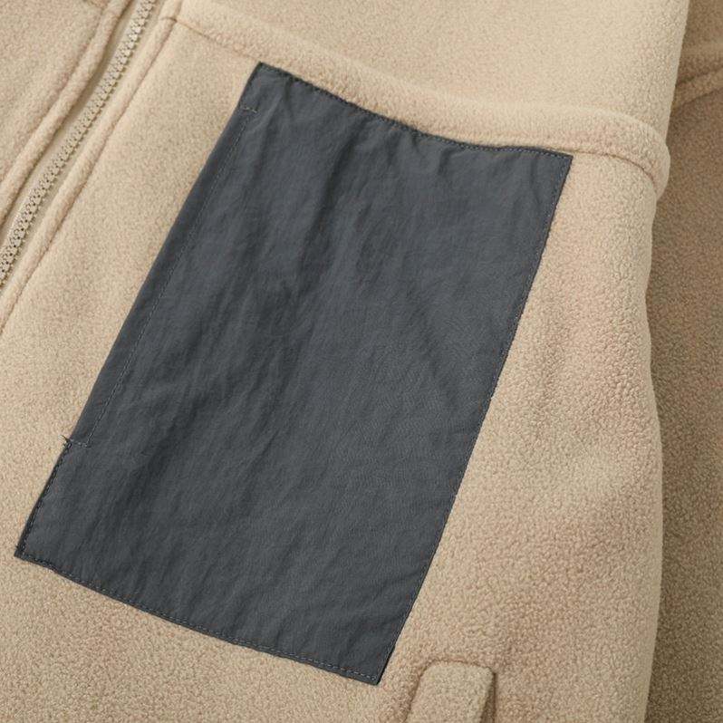 OEM Manufacturer Custom Logo Fall Winter Men's Contrast Color Micro Polar Fleece Blank Zipper Coat Windproof Plains Jacket