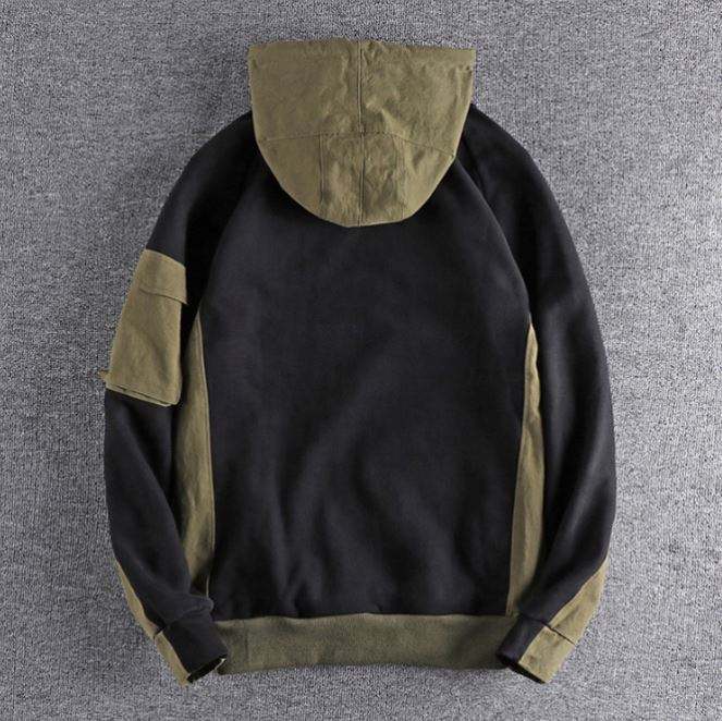OEM Manufacturer Customized Color Block Pocket Casual Custom Sweatshirt Oversized Hoodie Men Hoodies