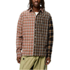 OEM Manufacturer Custom Long Sleeve Men's Two Tone Color Block Plaid Checked Vintage Flannel Shirt