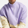 OEM Manufacturer Custom Mens Color Block Half Zipper Sweatshirt High Neck Contrast Color Oversized Hoodies Pullover