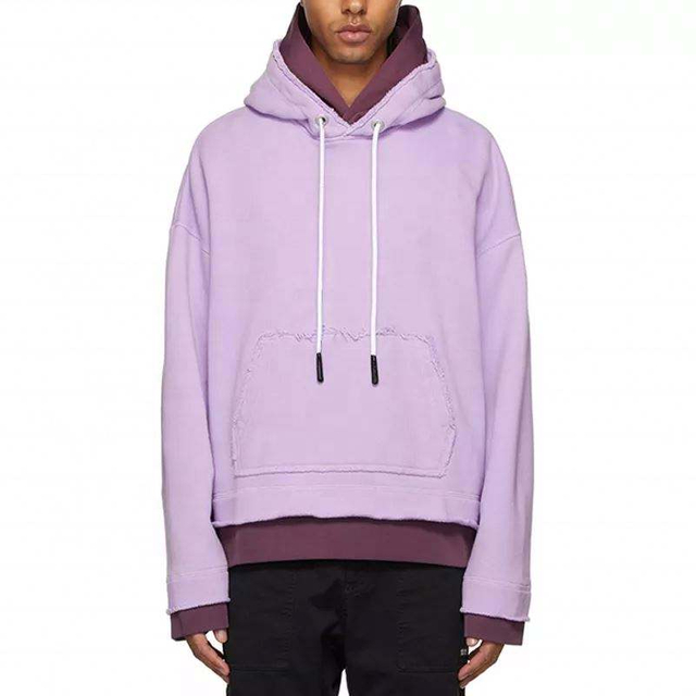 OEM Manufacturer Custom French Terry 100% Cotton Heavyweight Double Layer Oversized Hoodie For Men