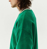 OEM Manufacturer Custom Men Thickness Fleece Winter Colorblock Mock Neck Striped Cuffs And Hem Sweatshirt