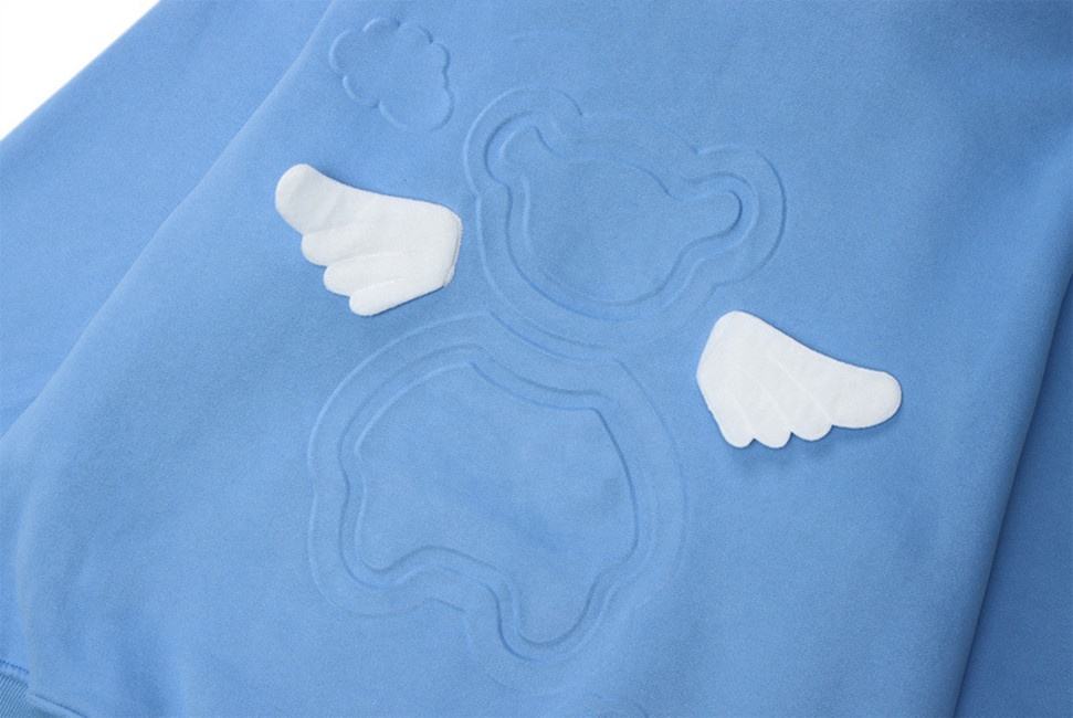 OEM Manufacturer Custom Men's Hoodie Embossed Sweater Angel Wings Hoodies